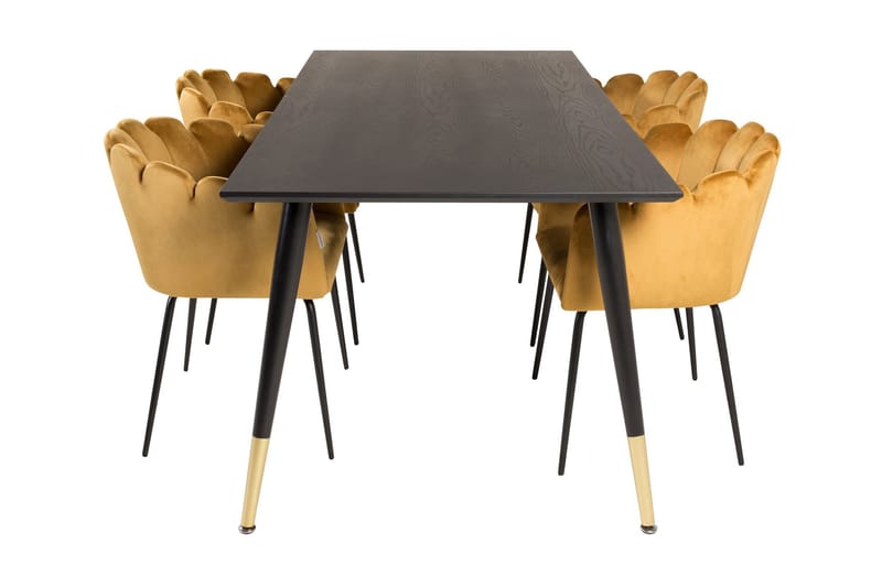 Daicy Spisebordssæt 180 cm med 4 Limhamn spisebordsstole Gul - Furniture Fashion - Møbler - Borde - Spisebordssæt