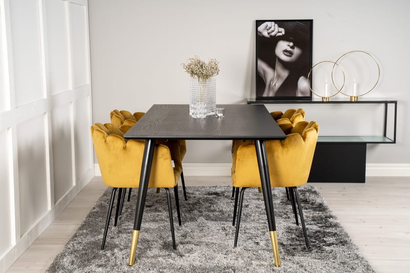 Daicy Spisebordssæt 180 cm med 4 Limhamn spisebordsstole Gul - Furniture Fashion - Møbler - Borde - Spisebordssæt
