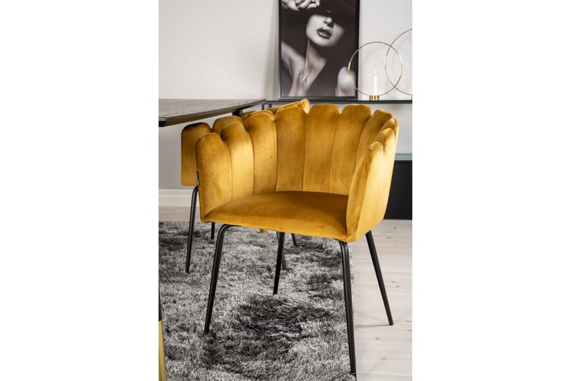 Daicy Spisebordssæt 180 cm med 4 Limhamn spisebordsstole Gul - Furniture Fashion - Møbler - Borde - Spisebordssæt