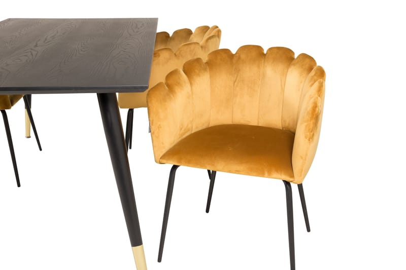 Daicy Spisebordssæt 180 cm med 4 Limhamn spisebordsstole Gul - Furniture Fashion - Møbler - Borde - Spisebordssæt