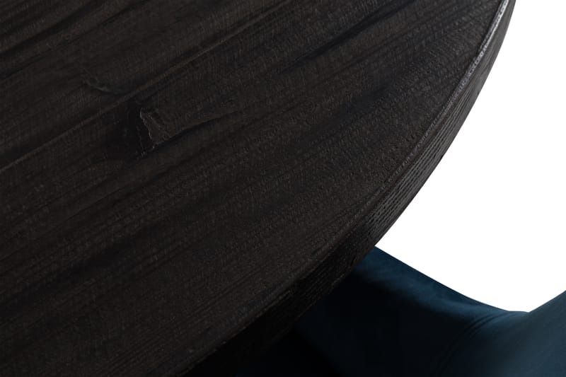 Dijon Spisebordssæt 130 cm Rund med 4 Alsarp Stol - Vintage Elm/Blå - Møbler - Borde - Spisebordssæt