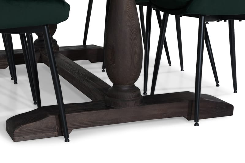Dijon Spisebordssæt 200 cm med 6 Alsarp Stol - Vintage Alm/Grøn - Spisebordssæt