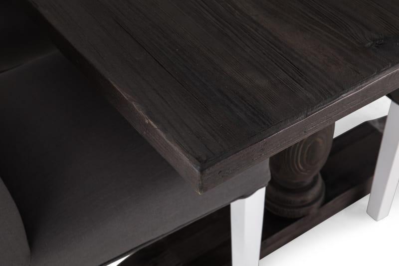 Dijon Spisebordssæt 200cm m. 6 Jenny Stole - Vintage Elm/Mørkegrå/Hvid - Møbler - Borde - Spisebordssæt