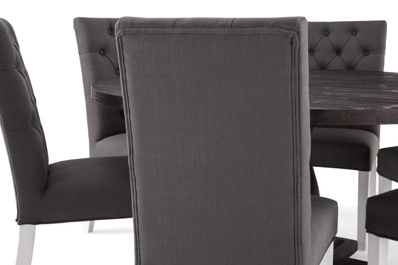 Dijon Spisebordssæt Rund 150cm m. 6 Jenny Stole - Vintage Elm/Mørkegr�å - Møbler - Borde - Spisebordssæt