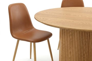 Edda spisegruppe rund 110 cm eg med 4 Nibe spisestole - Eg - Møbler - Borde - Spisebordssæt