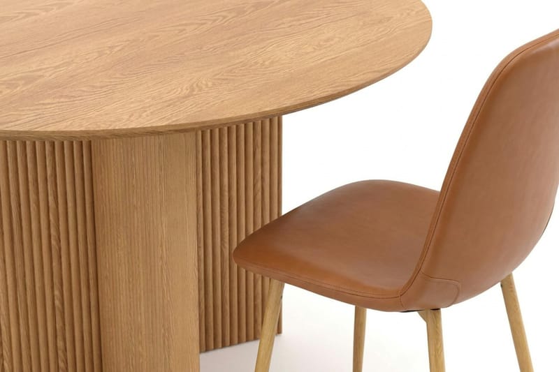 Edda spisegruppe rund 130 cm Eg med 6 Nibe spisestole - Eg - Møbler - Borde - Spisebordssæt