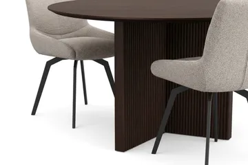 Edda spisegruppe rund 150 cm røget eg med 6 Mora spisestole - Røget eg - Møbler - Borde - Spisebordssæt