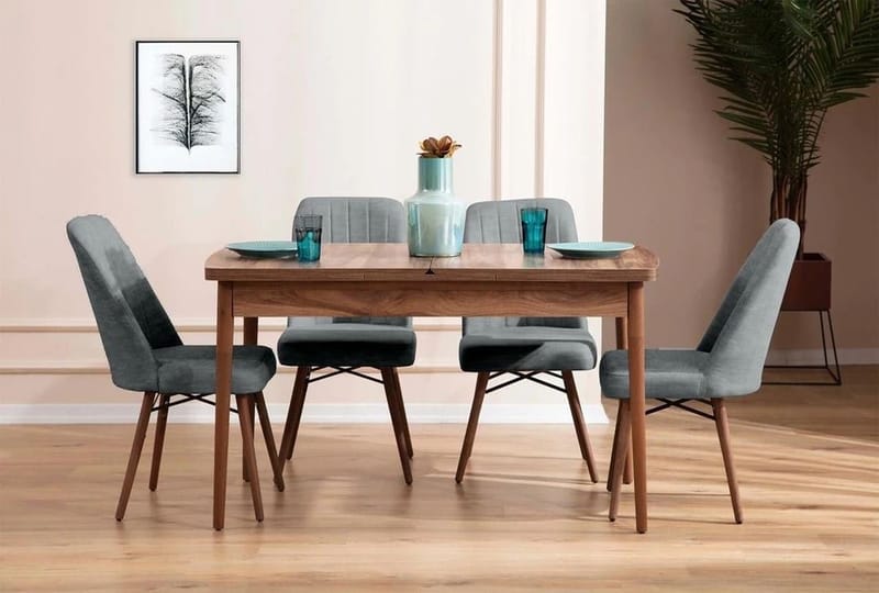 Extendable Dining Table & Chairs Set (5 Pieces) Homitis - Møbler - Borde - Spisebordssæt