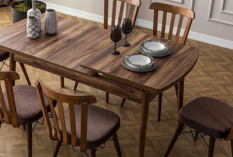 Extendable Dining Table & Chairs Set (7 Pieces) Homitis - Møbler - Borde - Spisebordssæt