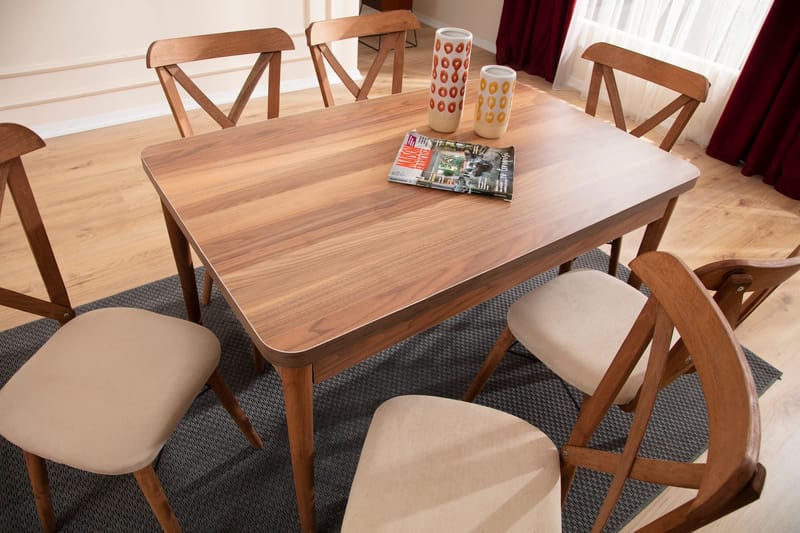 Extendable Dining Table & Chairs Set (7 Pieces) Homitis - Møbler - Borde - Spisebordssæt
