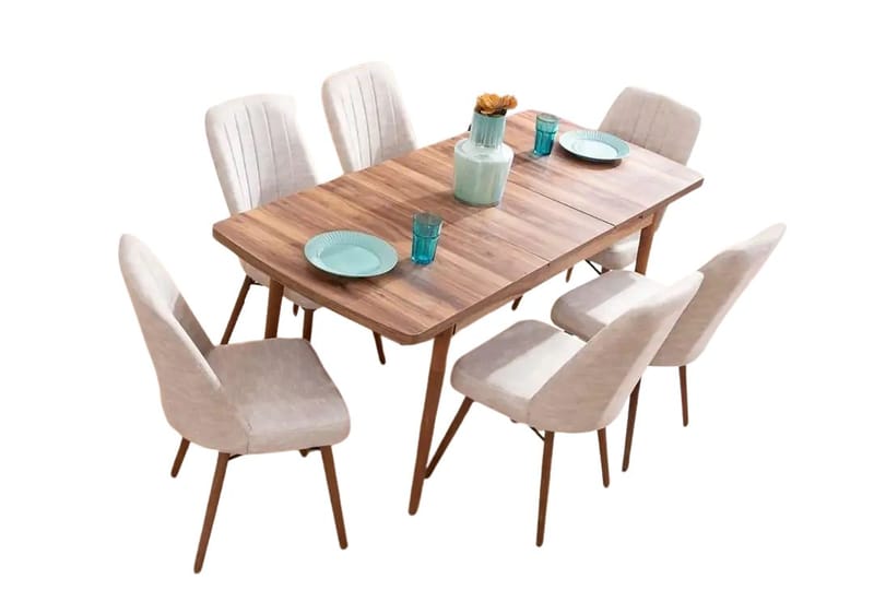 Extendable Dining Table & Chairs Set (7 Pieces) Homitis - Møbler - Borde - Spisebordssæt
