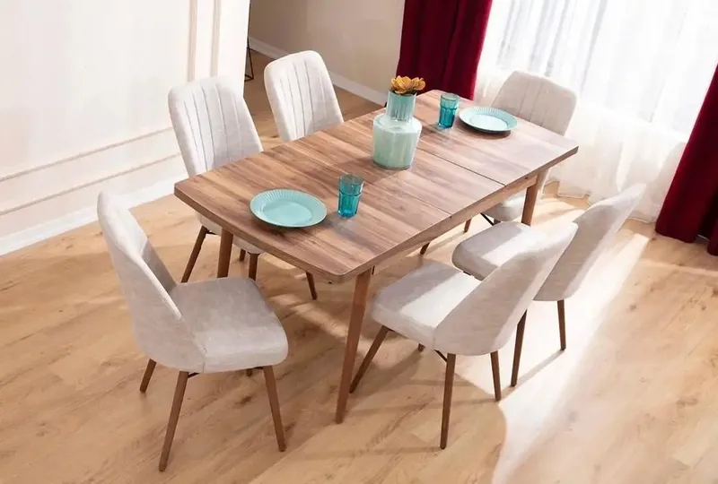 Extendable Dining Table & Chairs Set (7 Pieces) Homitis - Møbler - Borde - Spisebordssæt
