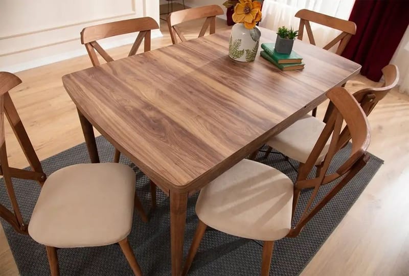Extendable Dining Table & Chairs Set (7 Pieces) Homitis - Møbler - Borde - Spisebordssæt
