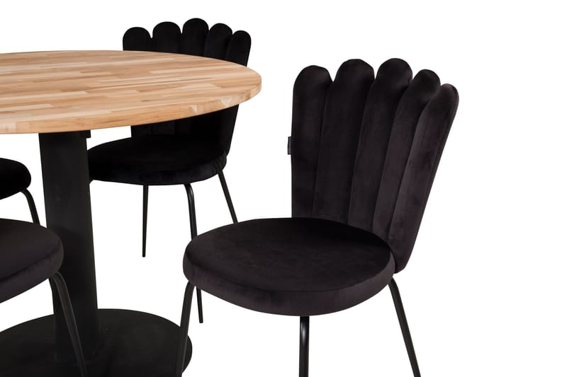 Ezra Spisebordssæt med 4 Limhamn spisebordsstole Sort - Furniture Fashion - Møbler - Borde - Spisebordssæt