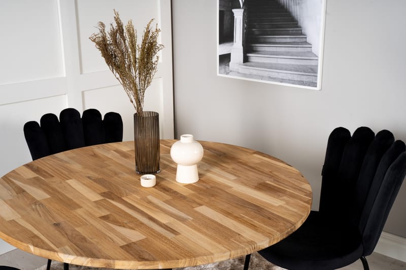 Ezra Spisebordssæt med 4 Limhamn spisebordsstole Sort - Furniture Fashion - Møbler - Borde - Spisebordssæt