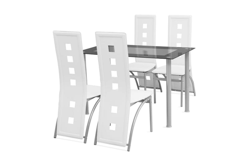 Fem-Dele Spisestuesæt Hvid - Flerfarvet - Spisebordssæt