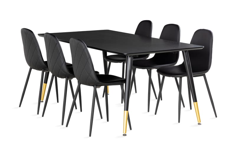Filipstad Spisebord 180 cm med 6 Nibe Spisebordsstol - Spisebordssæt