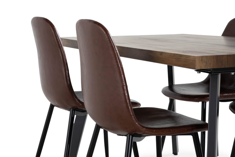Forlængerbord, MDF med bordplade i 3D-papir, metalglas, a - Møbler - Borde - Spisebordssæt