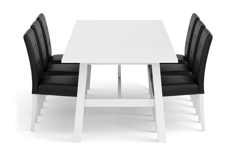 Fornie Spisebordssæt med 6 Viktor Spisebordsstole Kunstlæder - Spisebordssæt