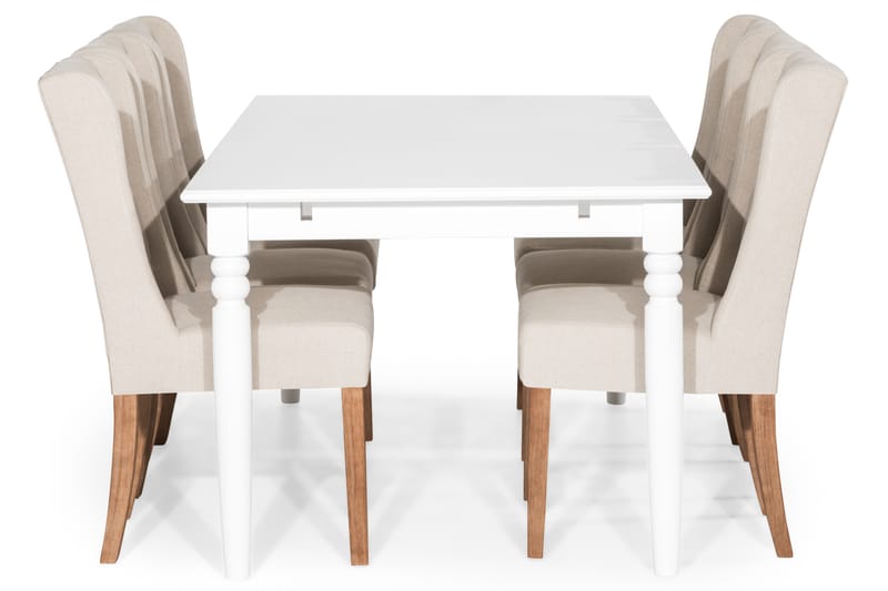 Hampton Spisebordssæt 190 cm med 6 Irma Stole - Vintage Elm/Beige - Møbler - Borde - Spisebordssæt