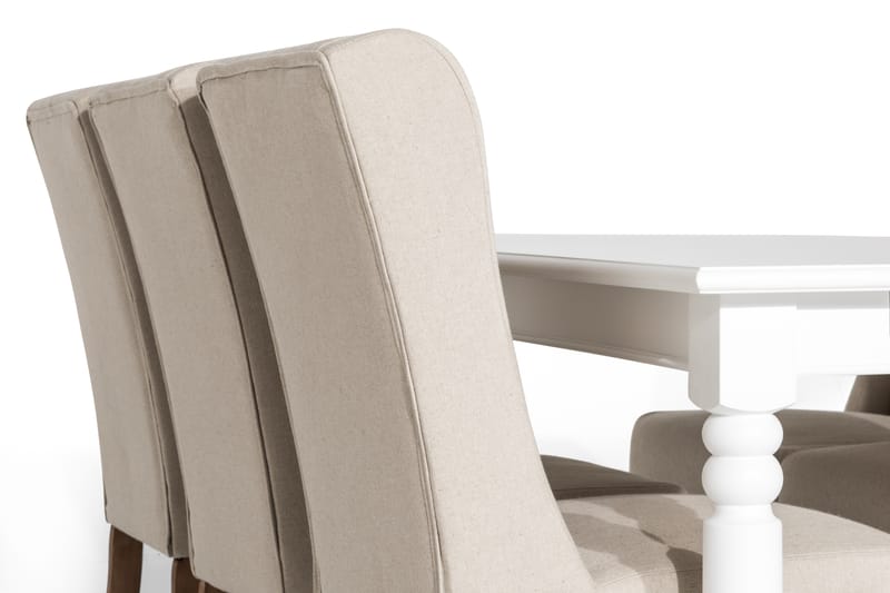 Hampton Spisebordssæt 190 cm med 6 Irma Stole - Vintage Elm/Beige - Møbler - Borde - Spisebordssæt