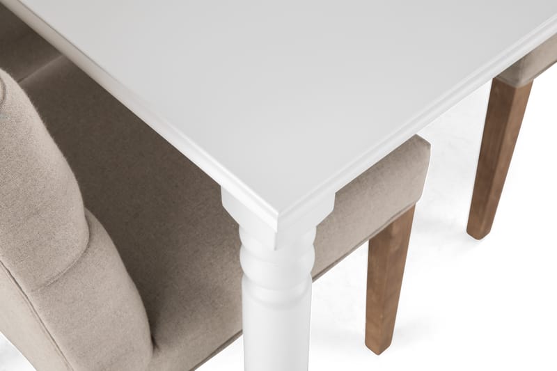 Hampton Spisebordssæt 190cm m. 6 Jenny Stole - Hvid/Beige/Vintage - Spisebordssæt