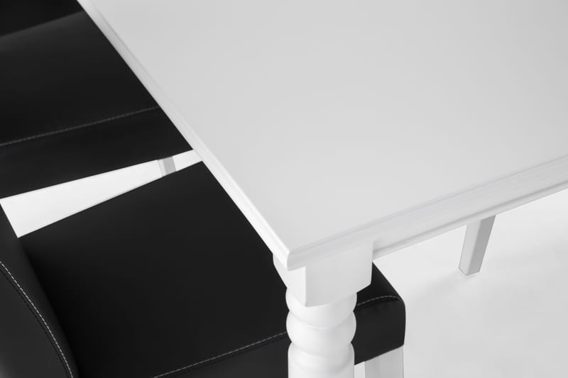 Hampton Spisebordssæt 190cm m. 6 Mazzi Stole - Hvid/Sort - Spisebordssæt