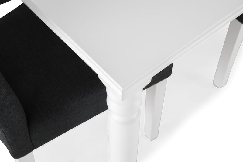 Hampton Spisebordssæt 190cm m. 6 Viktor Stole - Hvid/Mørkegrå - Spisebordssæt