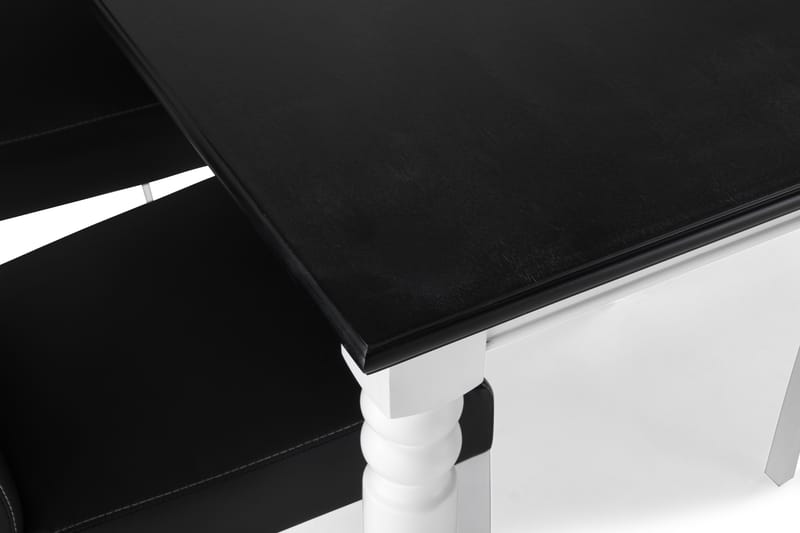 Hampton Spisebordssæt 190cm Mahognifinér m. 6 Mazzi Stole - Hvid/Sort - Spisebordssæt