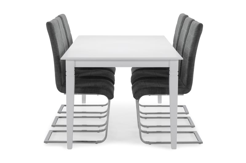 Hartford Spisebord med 6 stk Cibus Stole - Hvid/Grå - Spisebordssæt