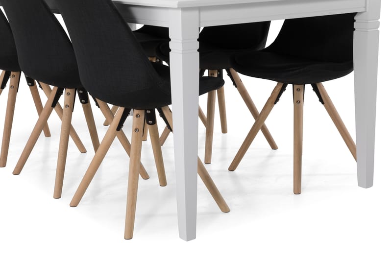 Hartford Spisebord med 6 stk Forum Stole - Hvid/Mørkegrå - Spisebordssæt