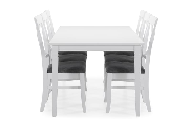 Hartford Spisebord med 6 stk Hartford Stole - Hvid - Spisebordssæt