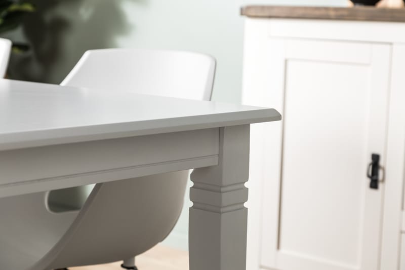 Hartford Spisebordssæt 180 cm med 6 Kairo Stole - Hvid/Hvid/Eg - Spisebordssæt