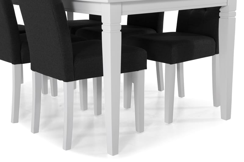Hartford Spisebordssæt med 6 stk Viktor Stole - Hvid/Mørkegrå - Spisebordssæt