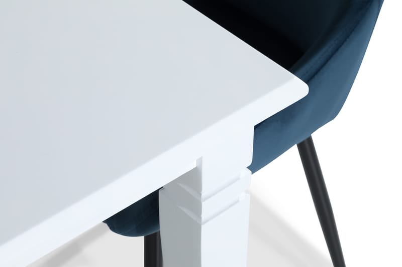 Hartford Udvidelig Spisebordssæt 180 cm med 6 Alsarp Stol - Hvid/Blå - Spisebordssæt