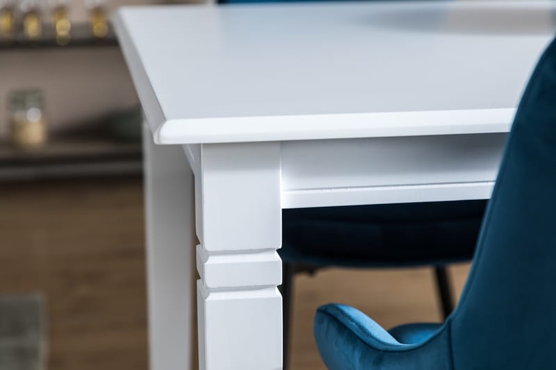 Hartford Udvidelig Spisebordssæt 180 cm med 6 Alsarp Stol - Hvid/Blå - Spisebordssæt