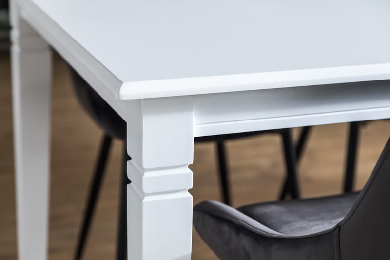Hartford Udvideligt Spisebordssæt 180 cm med 6 Alsarp Stol - Hvid/Grå - Spisebordssæt