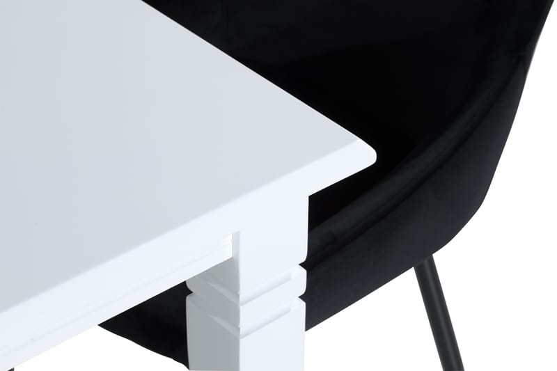 Hartford Udvideligt Spisebordssæt 180 cm med 6 Alsarp Stol - Hvid/Sort - Spisebordssæt