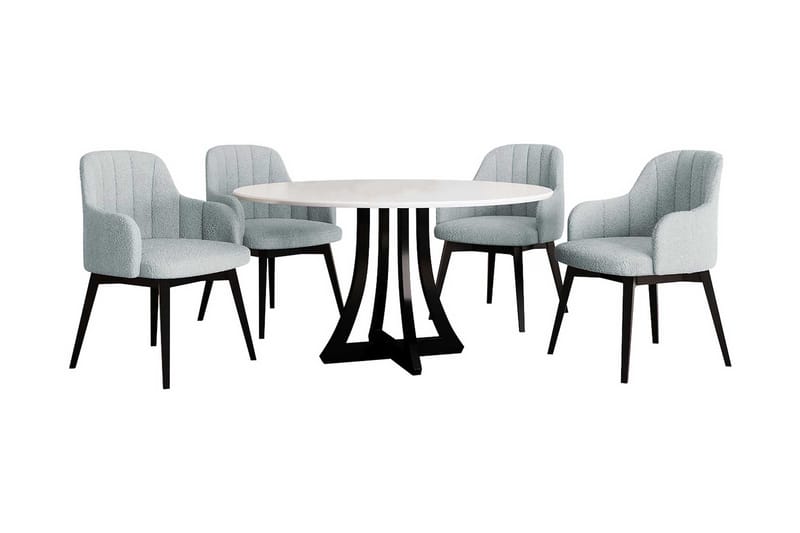 Hollan Spisebordssæt Rund Grå|Sort, undefined