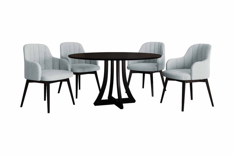 Hollan Spisebordssæt Rund Grå|Sort, undefined