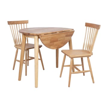 Spisebordssæt HOME4YOU Birka Wit 2 stole - natur - Møbler - Borde - Spisebordssæt
