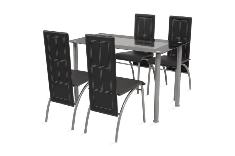 Spisebordssæt I 5 Dele Sort - Sort - Spisebordssæt