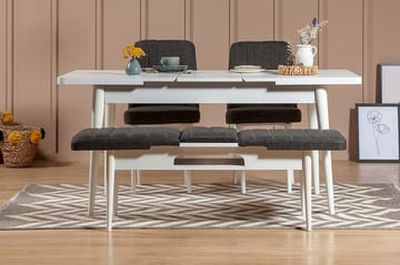 Idehult Spisebordssæt 4 dele 75 cm - Hvid/Antracit - Møbler - Borde - Spisebordssæt