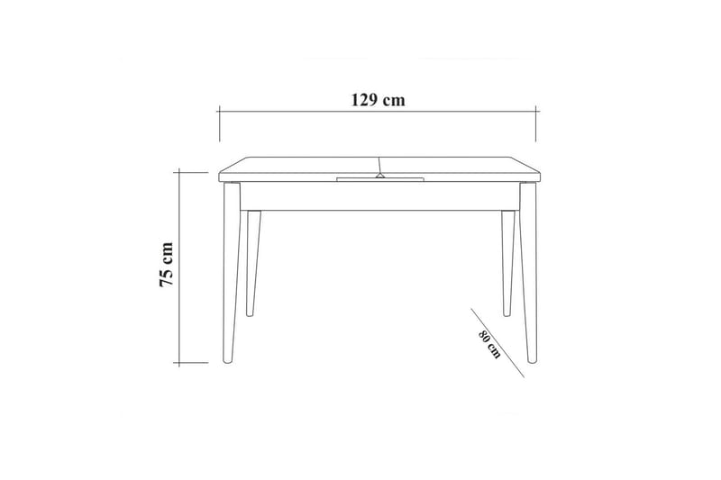 Idehult Spisebordssæt 4 dele 75 cm - Hvid/Antracit - Spisebordssæt