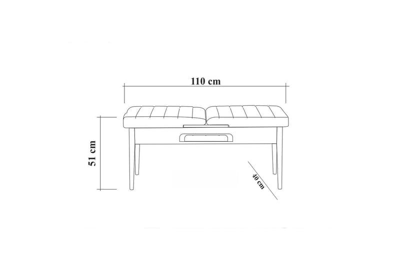 Idehult Spisebordssæt 4 dele 75 cm - Hvid/Antracit - Spisebordssæt