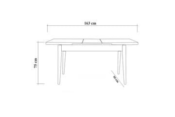 Idehult Spisebordssæt 4 dele 75 cm - Hvid/Antracit - Møbler - Borde - Spisebordssæt