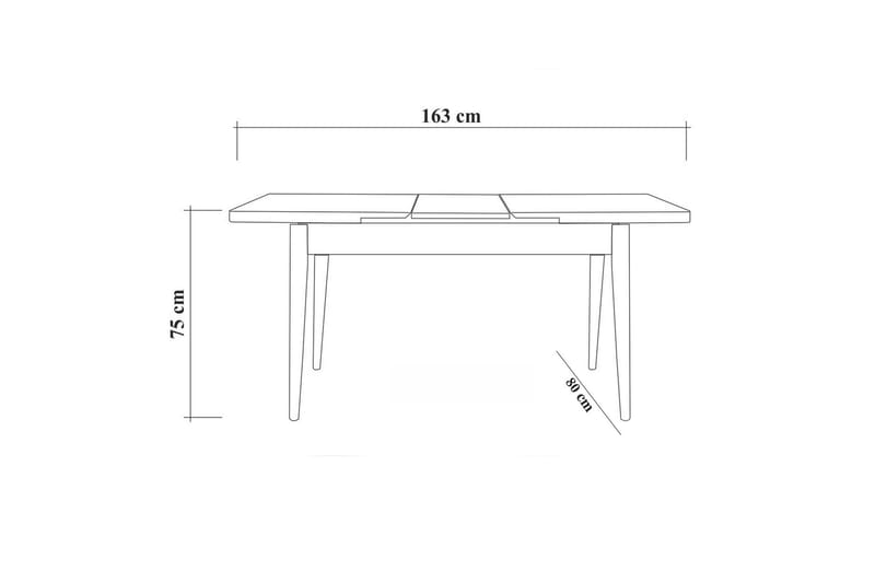 Idehult Spisebordssæt 4 dele 75 cm - Hvid/Antracit - Spisebordssæt