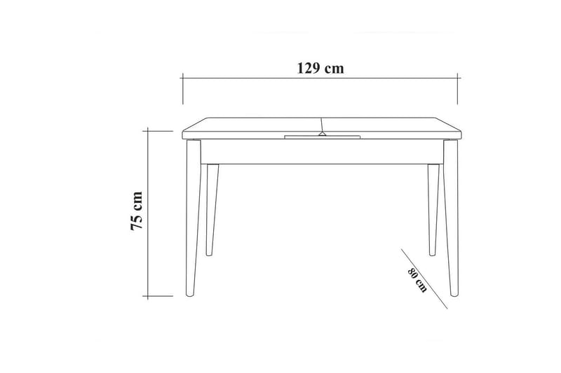 Idehult Spisebordssæt 4 dele 75 cm - Træ/natur/Antracit - Møbler - Borde - Spisebordssæt