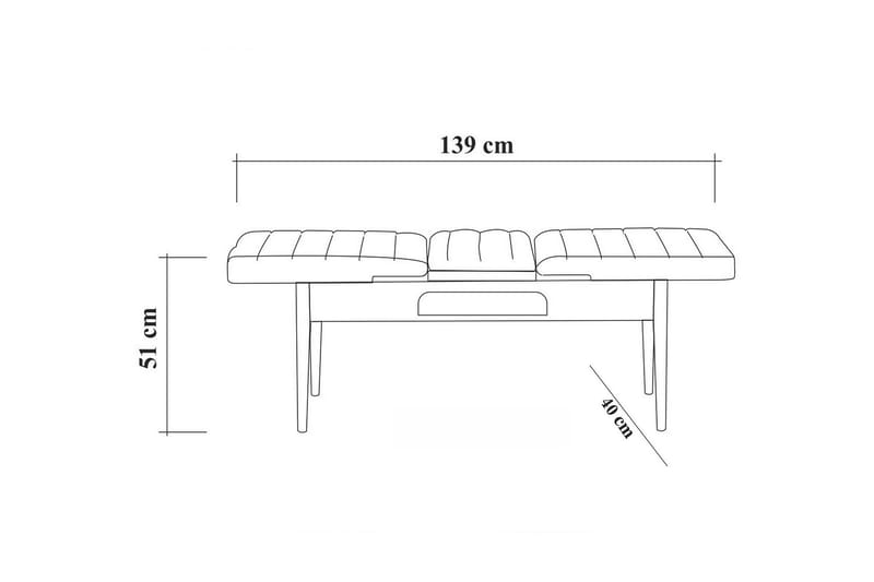 Idehult Spisebordssæt 4 dele 75 cm - Valnød/Antracit - Spisebordssæt