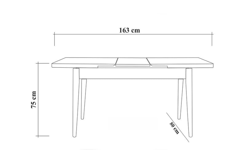 Idehult Spisebordssæt 4 dele 75 cm - Valnød/Antracit - Spisebordssæt